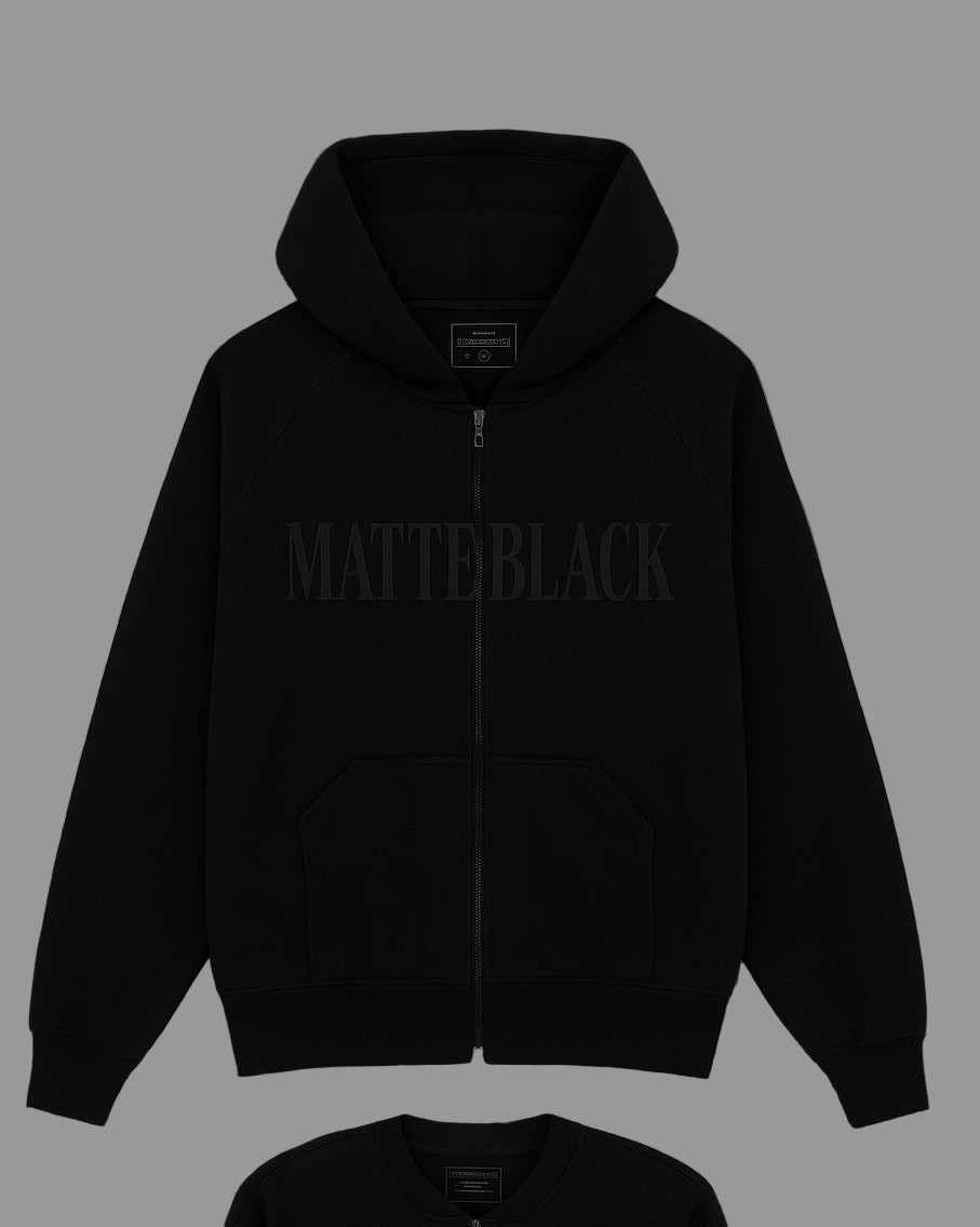 トップス CORE ZIP-UP HOODIE AUTHENTIC BLACK DYED BLACK CORE ZIP-UP HOODIE – thisismatteblack